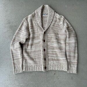 Men's Beige Cardigan Sweater